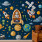 Rattan Rocket Ship Wall Shelf – Space Theme Kids Room & Nursery Décor