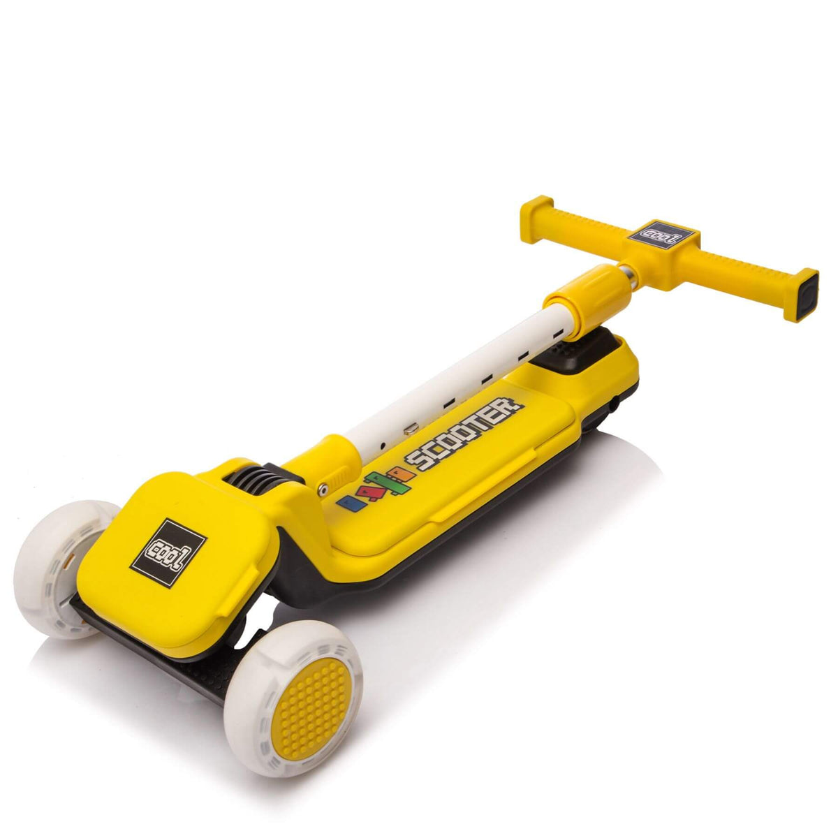 ToyRides Elite Kids Ride On 3-Wheel Scooter W/Buildable Blocks, Aged 3-9, Yellow