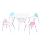Civil HN Children's White Panel Table with 4 Chairs Set
