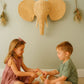 Rattan Elephant Wall Decor – Safari Nursery Wall Art | Boho Kids Room Animal Head | Handmade Natural Rattan Décor