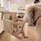Indoor High Back Cotton Baby & Toddler Swing-Greige/Vanilla Stripe
