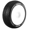 Louise R/C B-Maglev 1/8 Buggy Tires Soft, Mounted on White Wheels (17mm Hex)