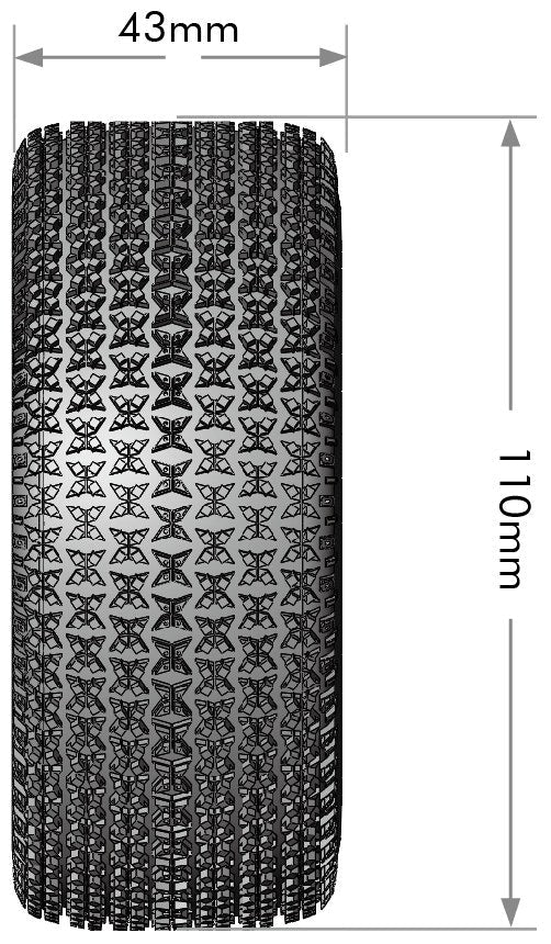 Louise R/C SC-Maglev 1/10 Short Course Tires Soft 12mm 14mm 17mm Removable Hex Mounted Black Rim Pair