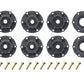 Louise R/C SC-Rock 1/10 Short Course Tires Soft 12mm 14mm 17mm Removable Hex Mounted Black Rim Pair
