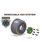 Louise R/C SC-Rock 1/10 Short Course Tires Soft 12mm 14mm 17mm Removable Hex Mounted Black Rim Pair