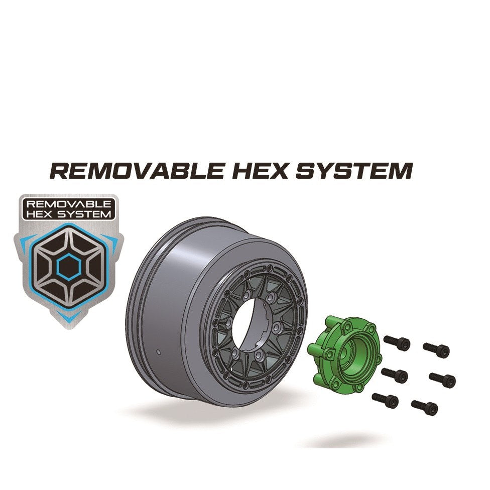 Louise R/C SC-Uphill 1/10 Short Course Tires Soft 12mm 14mm 17mm Removable Hex Mounted Black Rim Pair
