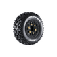 Louise R/C SC-Pioneer 1/10 Short Course Tires Soft 12mm 14mm 17mm Removable Hex Mounted Black Rim Pair