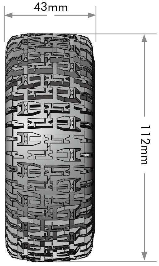 Louise R/C SC-Pioneer 1/10 Short Course Tires Soft 12mm 14mm 17mm Removable Hex Mounted Black Rim Pair
