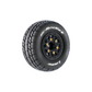 Louise R/C SC-Rocket 1/10 Short Course Tires Soft 12mm 14mm 17mm Removable Hex Mounted Black Rim Pair