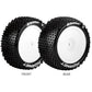 Louise R/C E-Hornet 1/10 4WD Rear Buggy Tires Soft, Mounted White (12mm Hex)