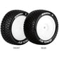 Louise R/C E-Maglev 1/10 4WD Front Buggy Tires Soft, Mounted White (12mm Hex)