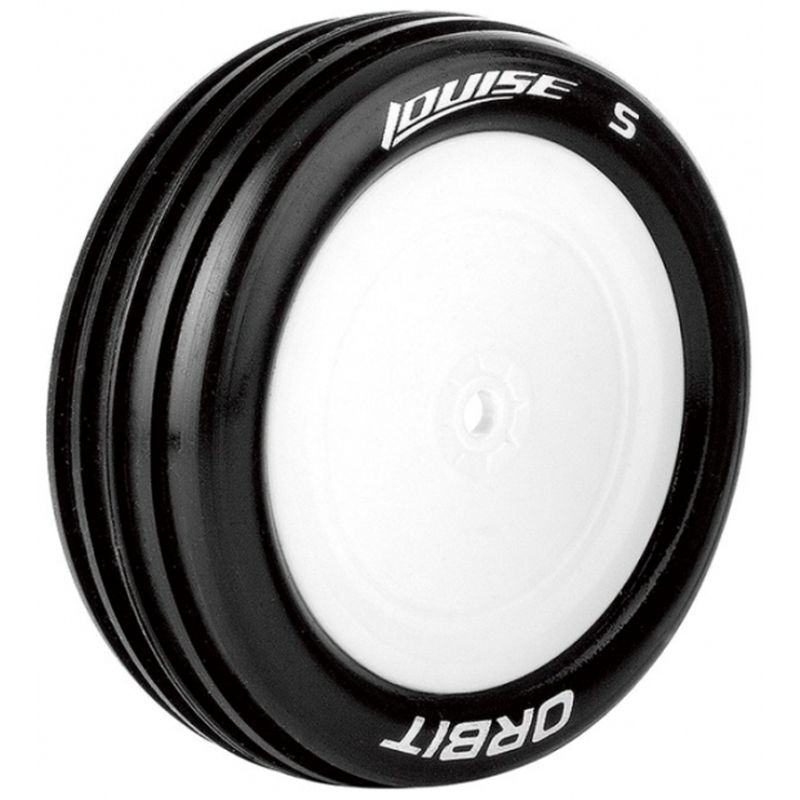 Louise R/C E-Orbit 1/10 2WD Front Buggy Tires Soft, Mounted White (12mm Hex)