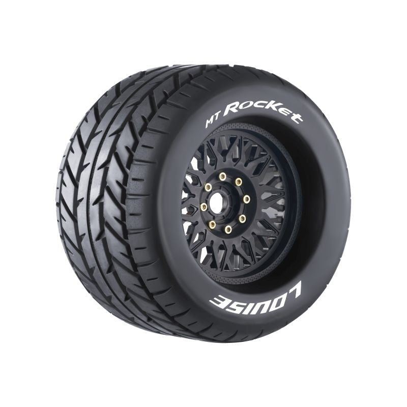 Louise R/C MT-Rocket Sport 1/8 3.8" Monster Truck MFT Belted Road Tires, 17mm Hex (0" & 1/2" Offset)