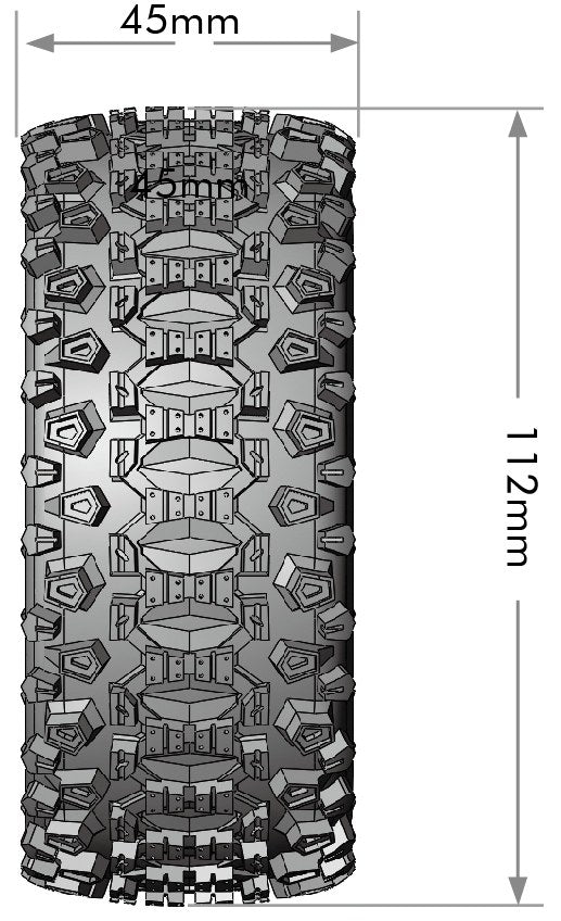 Louise R/C SC-Uphill 1/10 Short Course Tires Soft 12mm 14mm 17mm Removable Hex Mounted Black Rim Pair