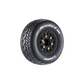 Louise R/C SC-Rocket M Oval Track 1/10 Short Course Road Tires Soft 12mm 14mm 17mm Removable Hex Mounted Black Rim Pair