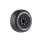 Louise R/C SC-Rocket M Oval Track 1/10 Short Course Tires Super Soft 12mm 14mm 17mm Hex Black Rim Pair