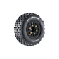 Louise R/C SC-Rock 1/10 Short Course Tires Soft 12mm 14mm 17mm Removable Hex Mounted Black Rim Pair