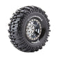 Louise R/C CR-Champ 1/10 1.9" Crawler Tires Mounted 12mm Hex Black Chrome Rim Pair
