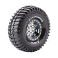 Louise R/C CR-Ardent 1/10 1.9" Crawler Tires Mounted 12mm Hex Black Chrome Rim Pair