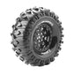 Louise R/C CR-Rowdy 1/10 1.9" Crawler Tires Mounted 12mm Hex Super Soft Black Rim Pair