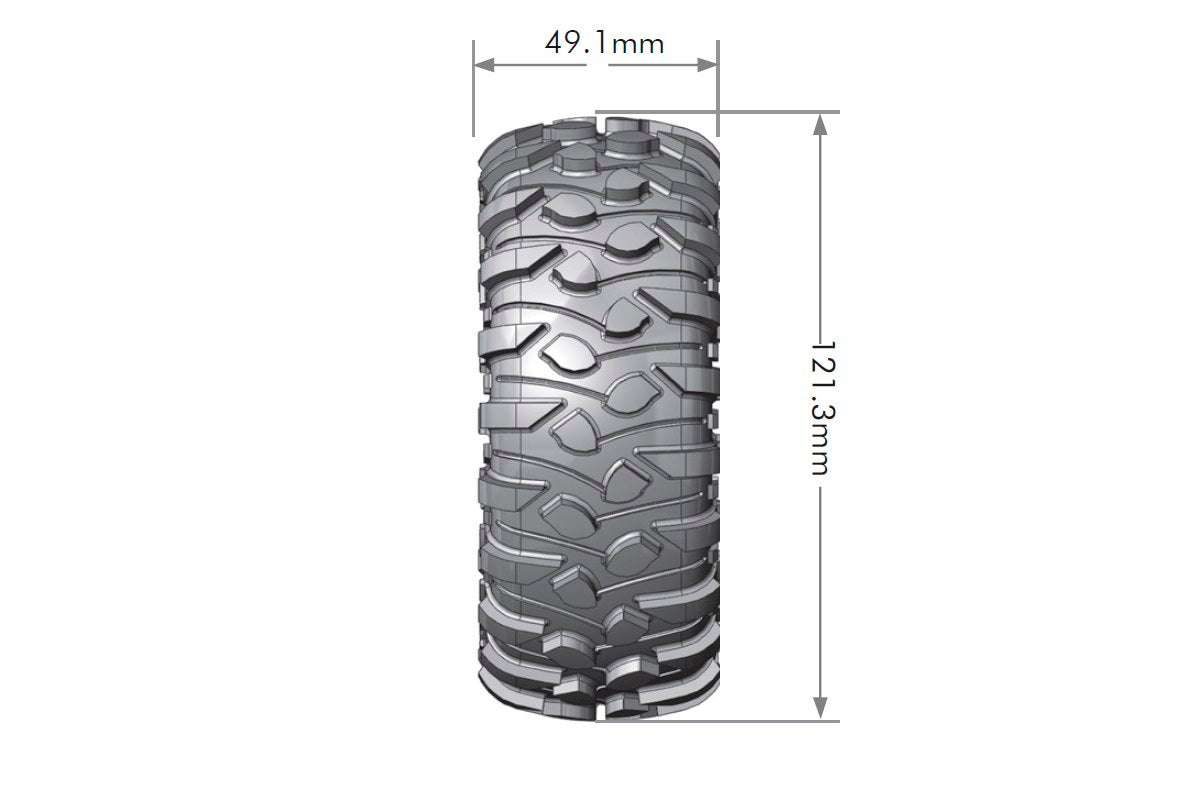 Louise R/C CR-Rowdy 1/10 1.9" Crawler Tires Mounted 12mm Hex Super Soft Black Rim Pair