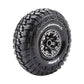 Louise R/C CR-Griffin 1/10 2.2" Crawler Tires Mounted 12mm Hex Black Chrome Rim Pair