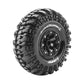 Louise R/C CR-Champ 1/10 2.2" Crawler Tires Mounted 12mm Hex Super Soft Black Rim Pair