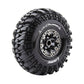 Louise R/C CR-Champ 1/10 2.2" Crawler Tires Mounted 12mm Hex Black Chrome Rim Pair