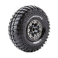 Louise R/C CR-Ardent 1/10 2.2" Crawler Tires Mounted 12mm Hex Black Chrome Rim Pair