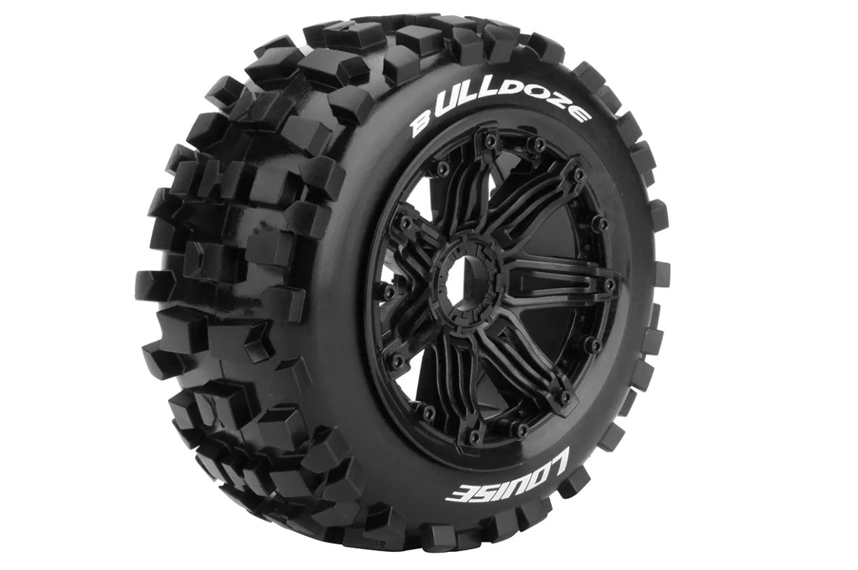 Louise R/C B-Ulldoze 1/5 Off-Road Buggy Tires, Mounted on Black Rims (24mm Hex)