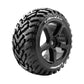 Louise R/C T-Apollo 1/8 Off-Road Truggy Tires 0" Offset 17mm Hex Mounted Black Spoke Rim Pair