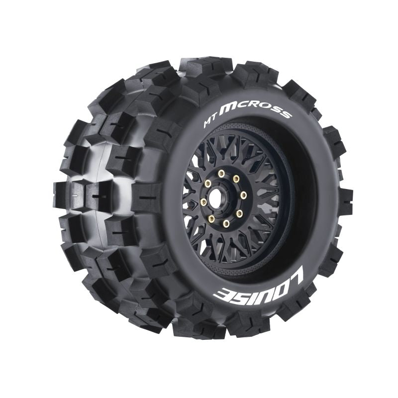 Louise R/C MT-MCross Sport 1/8 3.8" Monster Truck MFT Belted Tires, 17mm Hex (0" & 1/2" Offset)