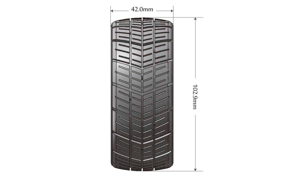 Louise R/C MFT GT-Shiv 1/8 GT Tires 17mm Hex Soft Mounted Black Spoke Rim Pair