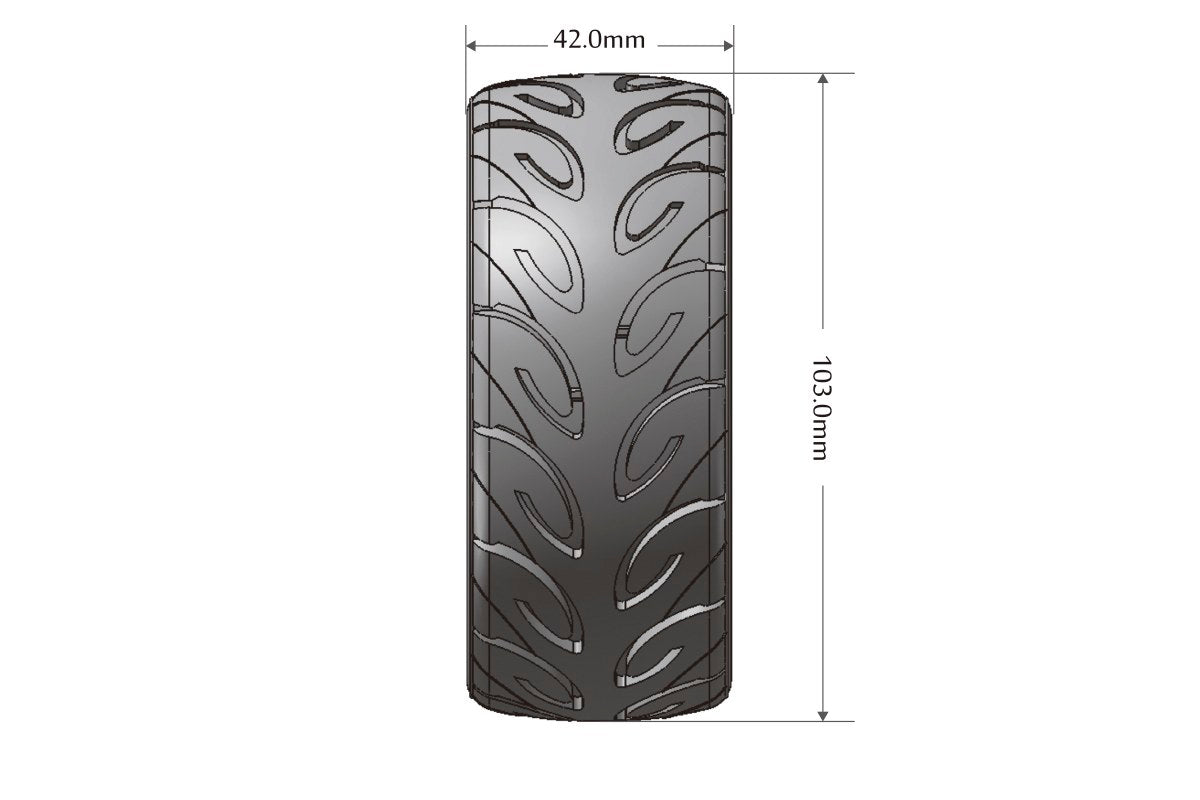 Louise R/C MFT GT-Tarmac 1/8 GT Tires 17mm Hex Soft Mounted Black Spoke Rim Pair