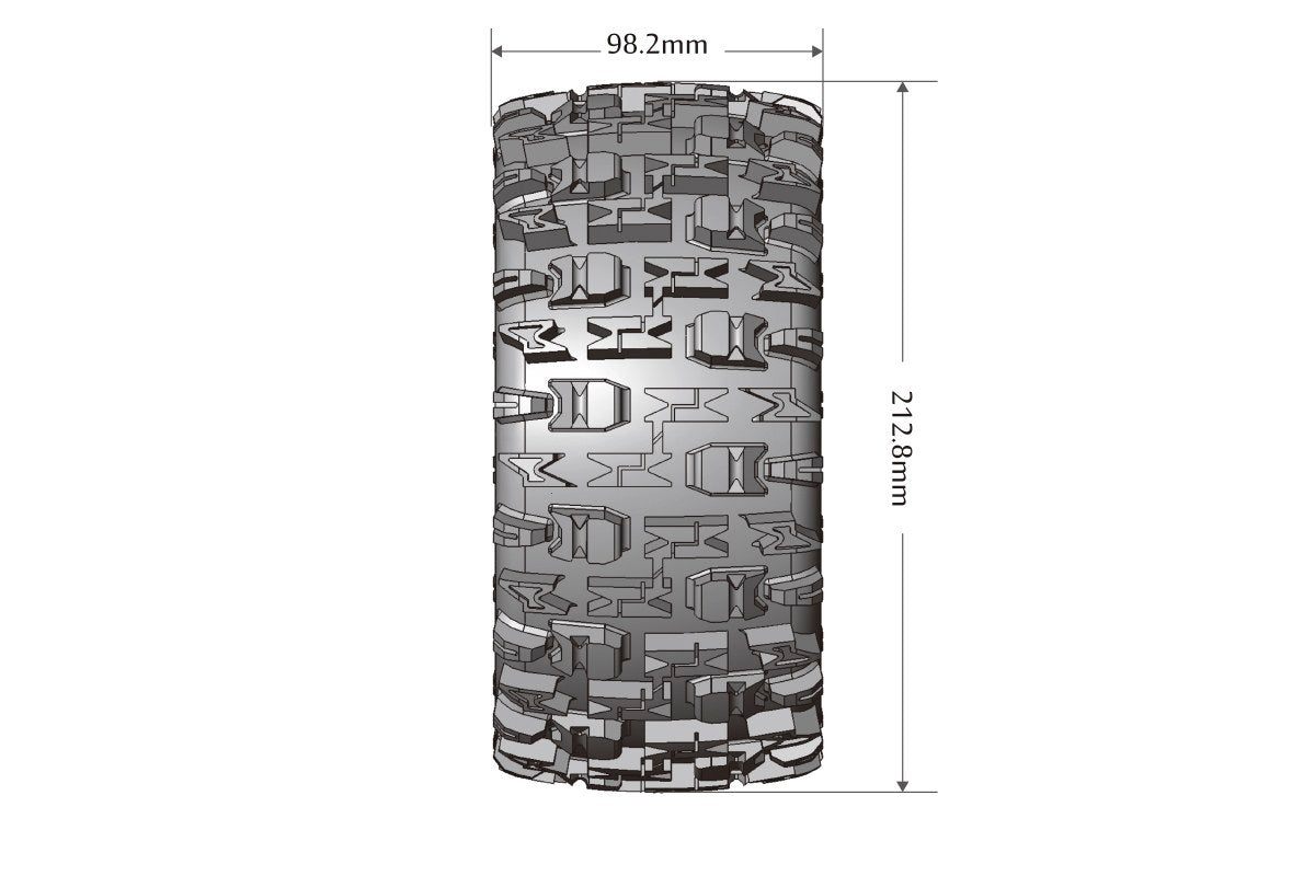 Louise R/C MT-Pioneer Sport MFT Monster Truck Belted Tires Mounted 24mm Hex Pair for Traxxas X-MAXX