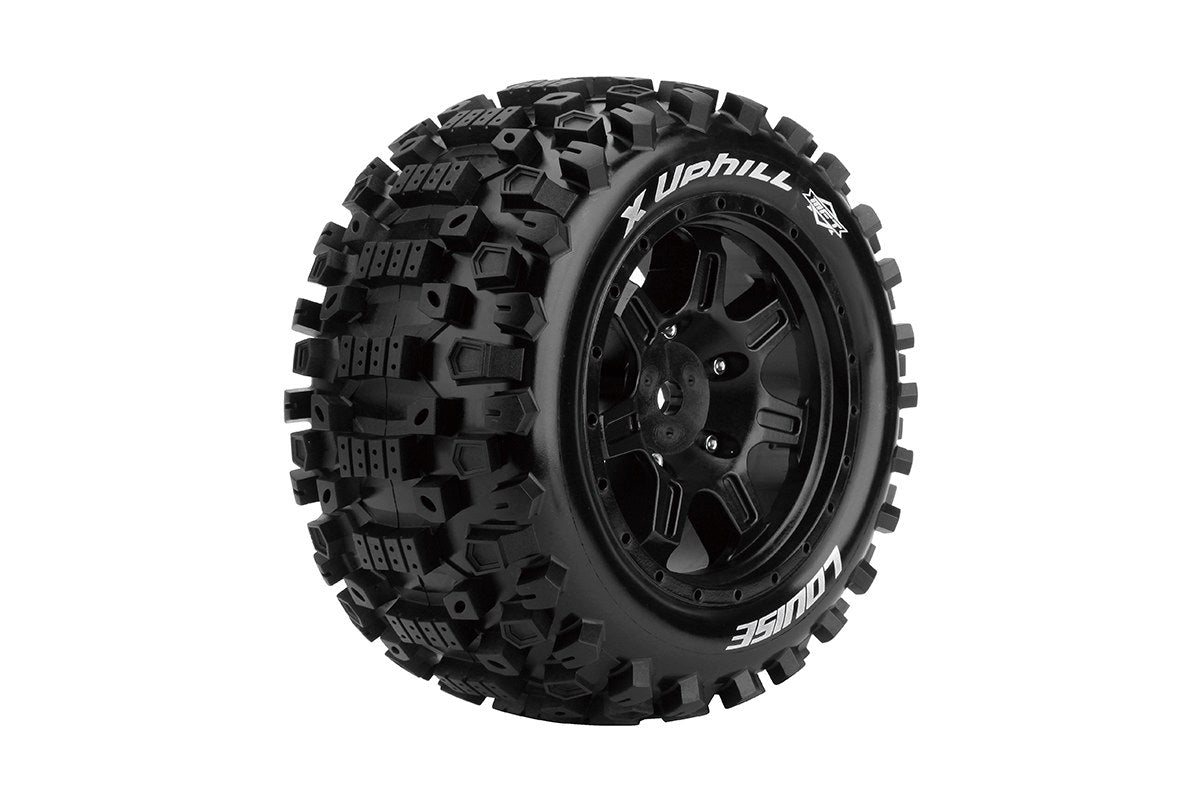Louise R/C MFT X-Uphill Sport Monster Truck Belted Tires Mounted 24mm Hex Pair for Traxxas X-MAXX / XRT