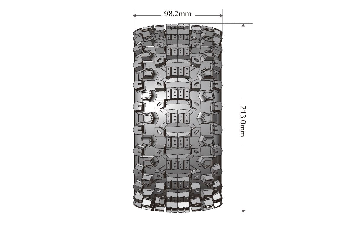 Louise R/C MFT X-Uphill Belted Monster Truck Tires Mounted 24mm Hex Pair for Arrma Kraton 8S