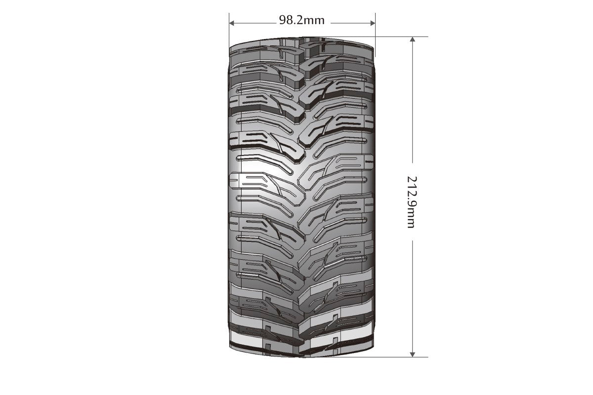 Louise R/C MFT X-Cyclone Sport Monster Truck Belted Tires 24mm Hex Pair for Traxxas X-MAXX / XRT