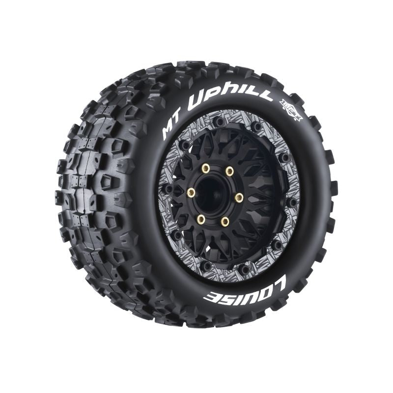 Louise R/C MT-Uphill Soft 1/10 2.8" Monster Truck Belted MFT Tires, Bead-Lock (Removable Hex)