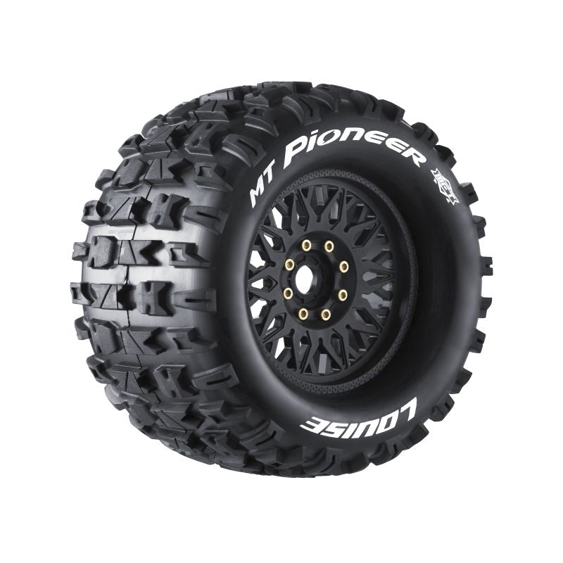 Louise R/C MT-Pioneer Sport 1/8 3.8" Monster Truck MFT Belted Tires, 17mm Hex (0" & 1/2" Offset)