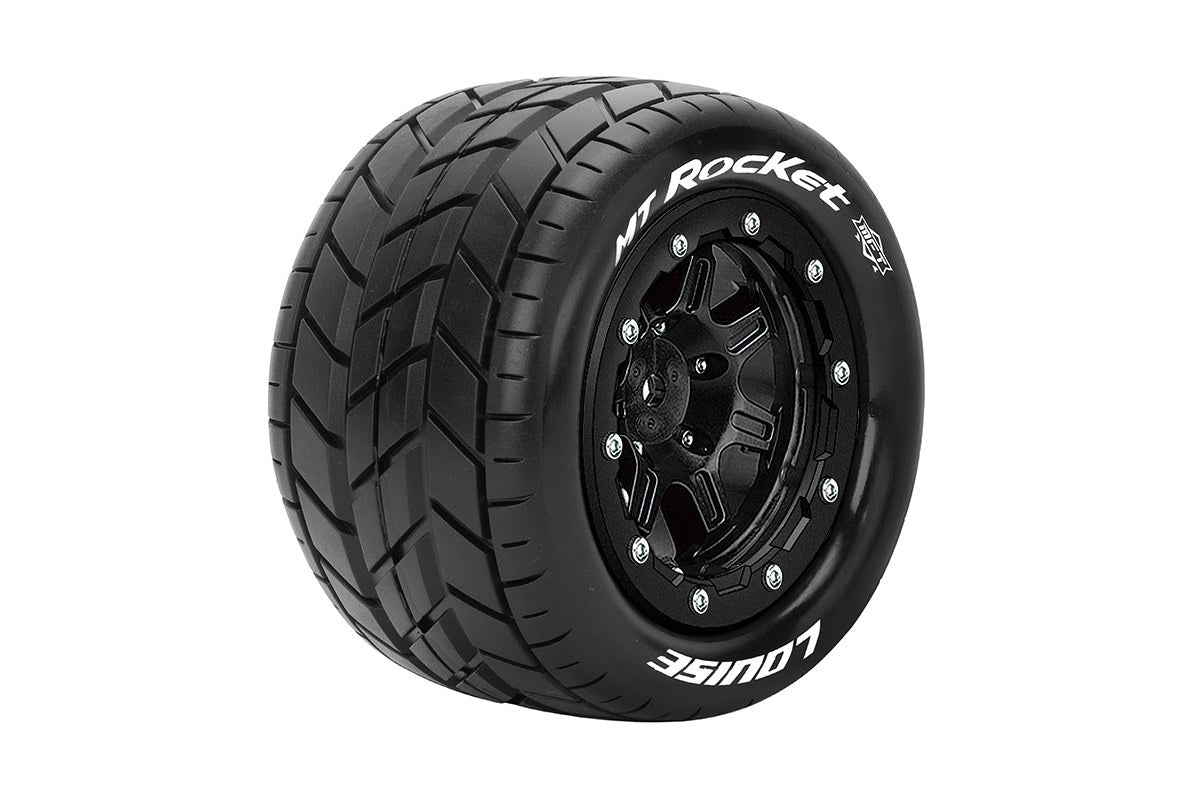 Louise R/C MT-Rocket Sport MFT Belted Tires Bead-Lock 2.8" 17mm Hex 1/2" Offset Pair for Traxxas MAXX