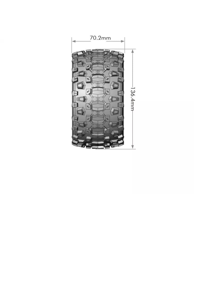 Louise R/C MT-Uphill Sport MFT Belted Tires Bead-Lock 2.8" 17mm Hex 1/2" Offset Pair for Traxxas MAXX / MAXX V2