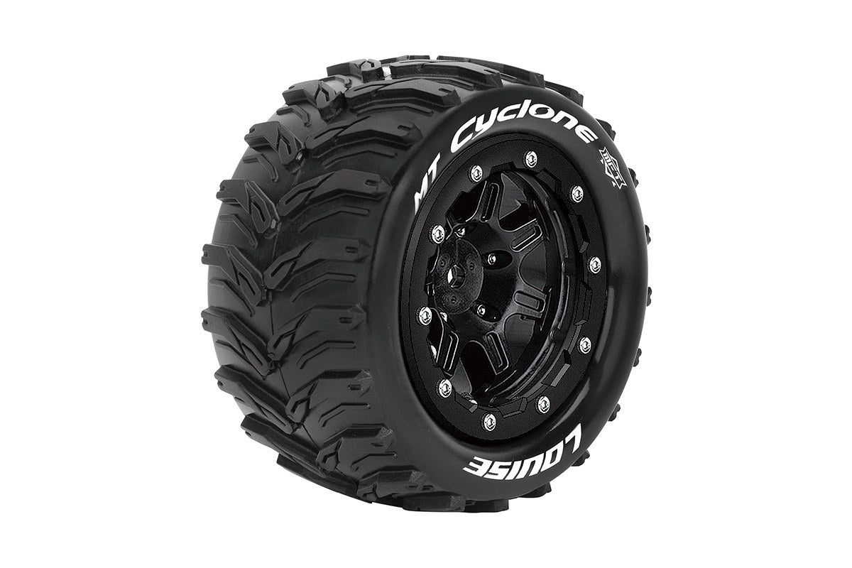 Louise R/C MT-Cyclone Belted Monster Truck Tires Bead-Lock 2.8" 17mm Hex 1/2" Offset Pair for Traxxas MAXX / MAXX V2