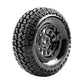 Louise R/C CR-Griffin 1/10 1.9" Crawler Class 1 Tires Mounted 12mm Hex Black Chrome Rim Pair