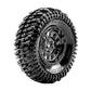 Louise R/C CR-Champ 1/10 1.9" Crawler Class 1 Tires Mounted 12mm Hex Black Chrome Rim Pair