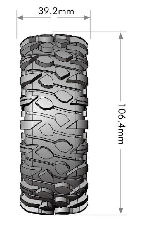 Louise R/C CR-Rowdy 1/10 1.9" Crawler Class 1 Tires Mounted 12mm Hex Black Rims Pair