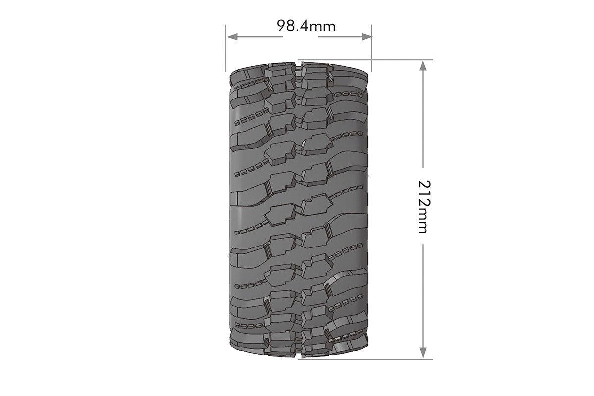 Louise R/C MFT X-Champ Monster Truck Belted Tires 24mm Hex Pair for Traxxas X-MAXX / XRT