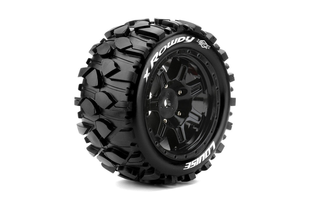 Louise R/C MFT X-Rowdy Sport Monster Truck Belted Tires 24mm Hex Pair for Traxxas X-MAXX / XRT