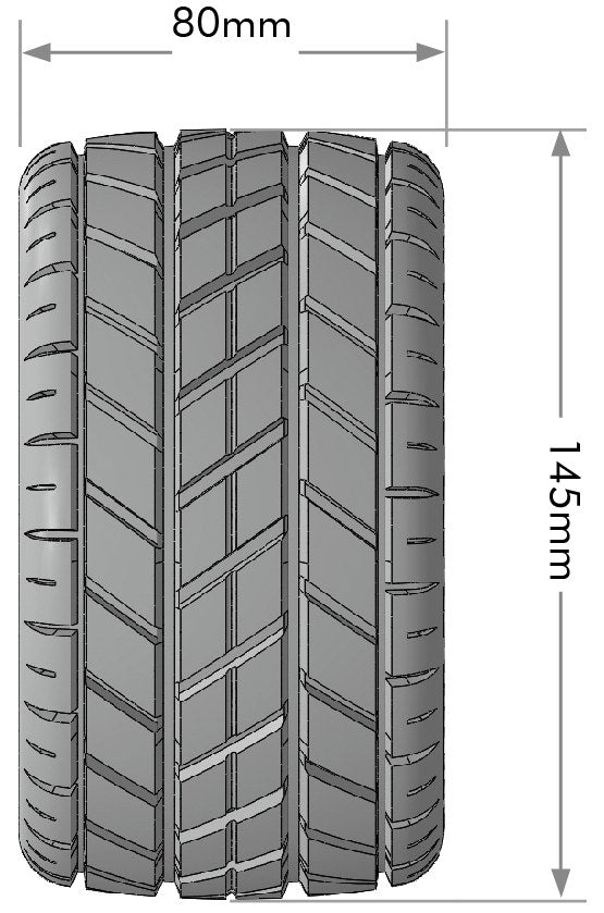 Louise R/C MT-Rocket Speed 1/8 Monster Truck Belted Tires Mounted Low Profile 17mm Hex 0" & 1/2" Offset Pair