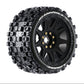 Louise R/C MT-Uphill Speed 1/8 3.2" Monster Truck MFT Belted Tires Mounted Low Profile 17mm Hex 0" & 1/2" Offset Pair